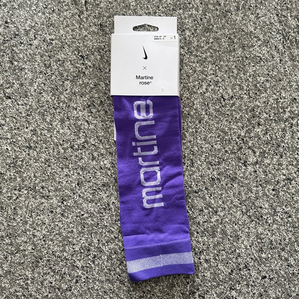 Nike Martine Rose Sheer Knee High Socks Festival Purple Women's S 4-6 DR9995 550